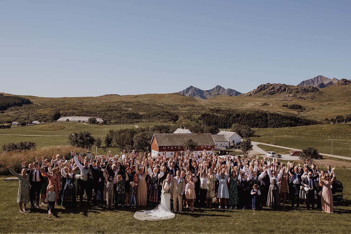 gruppefotografering i bryllup